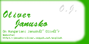 oliver janusko business card
